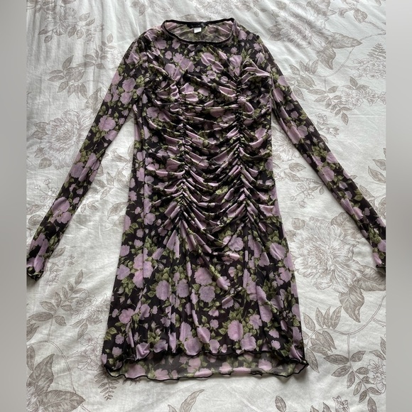 Only Hearts UO Double Mesh Sheer Floral Midi Dress Small Feminine Dainty Fairy - Picture 3 of 9